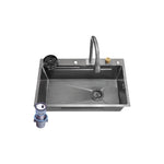 Hans Handmade Kitchen Sink 46 × 80 cm Chrome H-46-80 with Drain