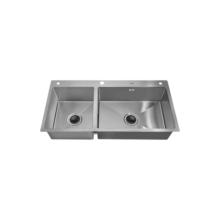 Hans Handmade Kitchen Sink 98 × 48 × 20 cm Stainless R10 with Drain