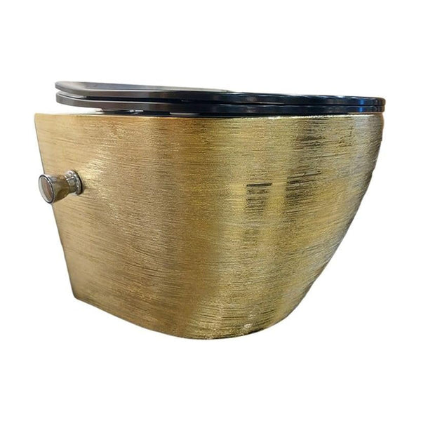 AS Wall-Mounted Decorative Toilet Black× Gold