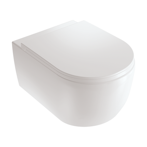 White Ville Round Wall-Mounted Toilet White