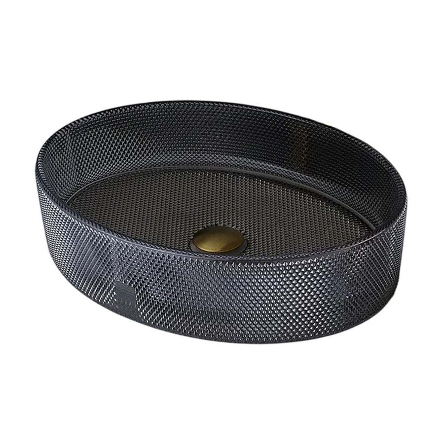 Drop Decorative Oval Glass Wash Basin Dark