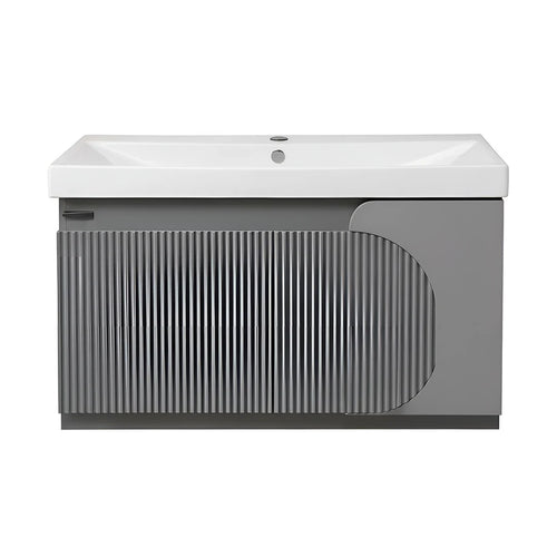 Beroia Furniture Unit with Washbasin 80×40 cm Grey