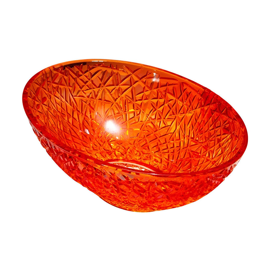 Drop Oval Glass Countertop Wash Basin Orange