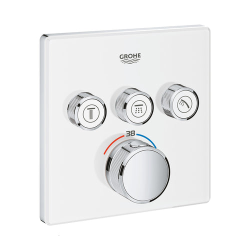 Grohe Grohtherm Smart Control Square Concealed Mixer Glass