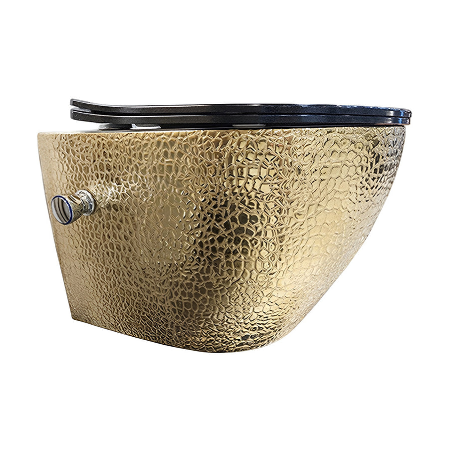 AS Wall-Mounted Decorative Toilet Black× Gold