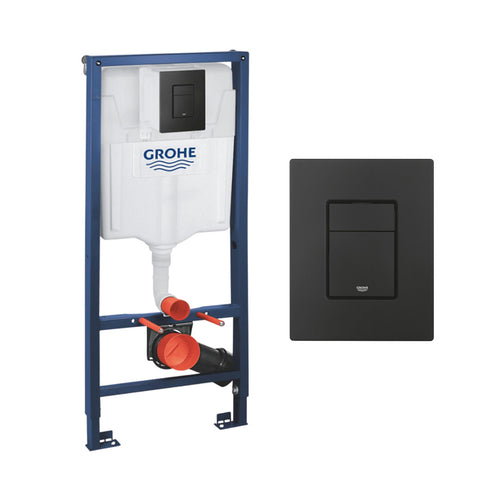 Grohe Concealed Flush Tank with Square Flush Plate Black