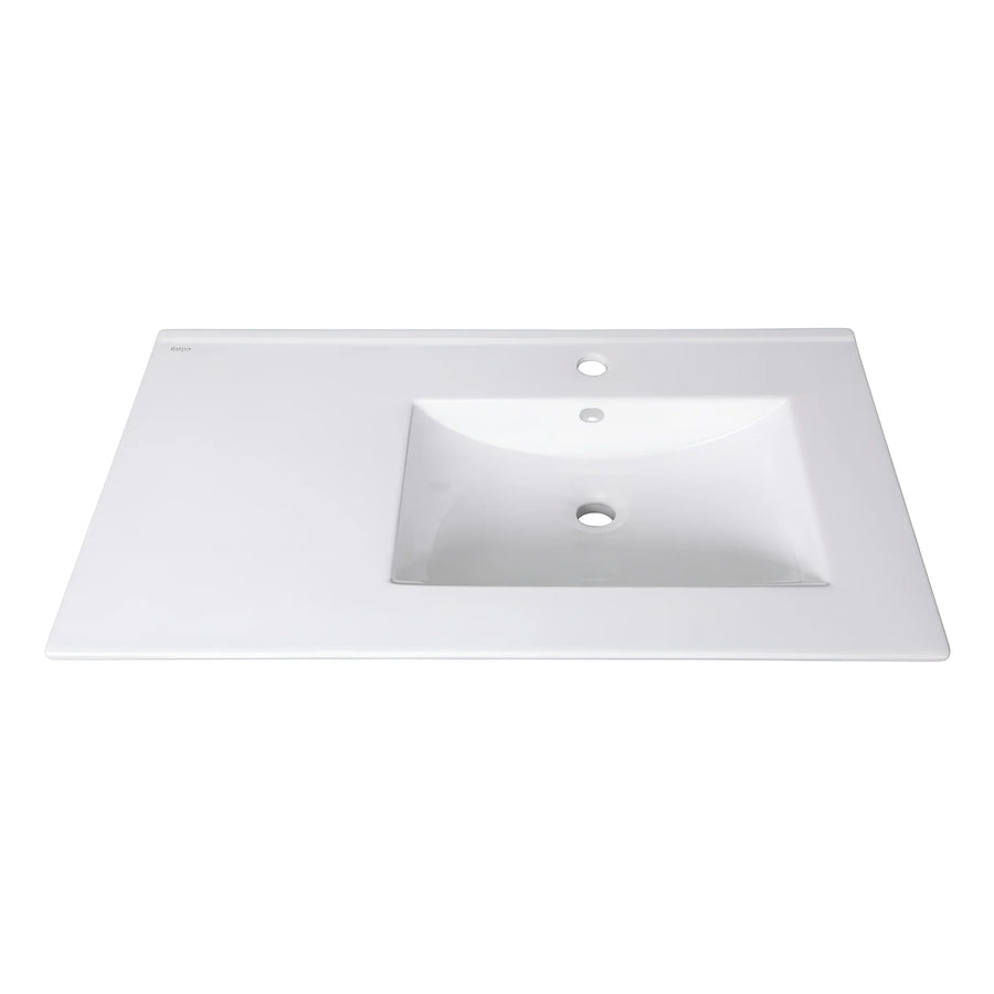Imported Chinese white washbasin 80 cm with right-side opening