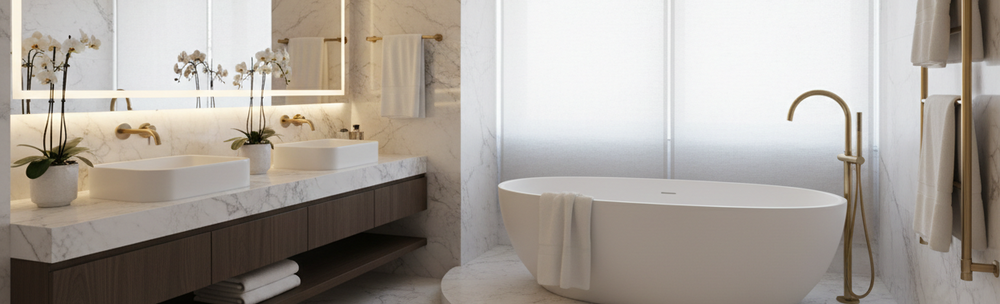 Gold and marble hotel suite